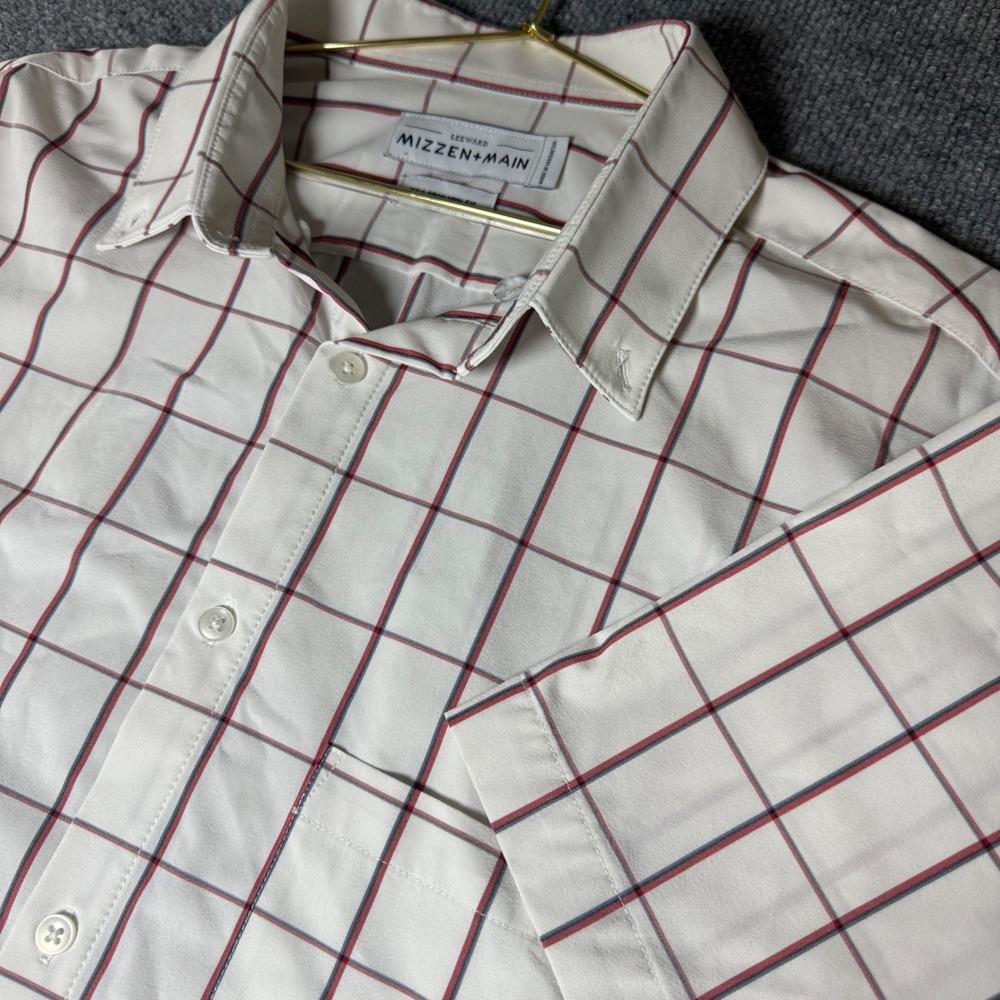 Mizzen +‎ Main Leeward Men's XX-Large Trim Fit Plaid Short Sleeve Shirt